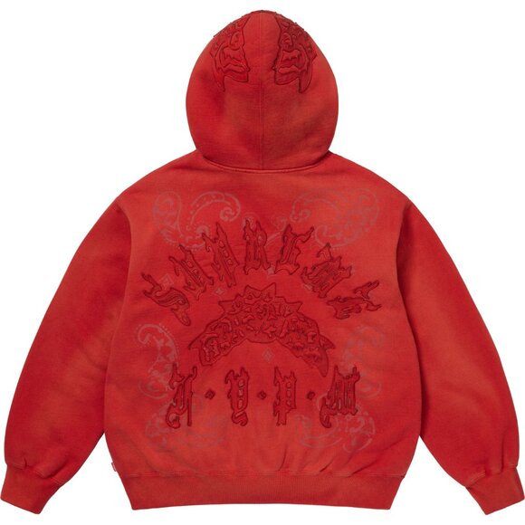Supreme Leather Appliqué Zip Up Hooded Sweatshirt - Picture 4 of 4